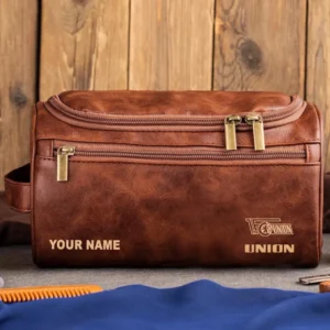 Union Berlin Ledertasche, Personalisierte Kulturtasche für Union Berlin BDE56052425255 - Rotbraun