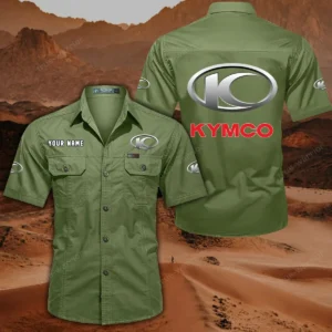 Kymco Motorcycles Hemd mit kurzen Ärmeln, All-Over-Print Kurzarmhemd CAR444052625787 - Fruchtgrün