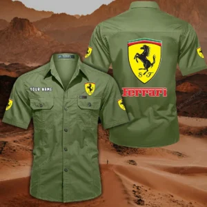 Ferrari Hemd mit kurzen Ärmeln, All-Over-Print Kurzarmhemd CAR444052625788 - Fruchtgrün