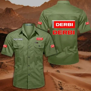 Derbi Motorcycles Hemd mit kurzen Ärmeln, All-Over-Print Kurzarmhemd CAR444052625789 - Fruchtgrün