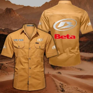 Beta Motorcycles Hemd mit kurzen Ärmeln, All-Over-Print Kurzarmhemd CAR444052625791 - Gelb-Orange