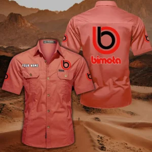 Bimota Motorcycles Hemd mit kurzen Ärmeln, All-Over-Print Kurzarmhemd CAR444052625799 - Rot