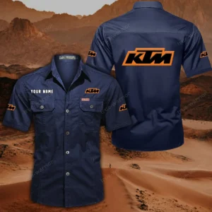 KTM Racing Hemd mit kurzen Ärmeln, All-Over-Print Kurzarmhemd CAR444052625801 - Dunkelblau