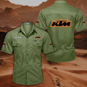 KTM Racing Hemd mit kurzen Ärmeln, All-Over-Print Kurzarmhemd CAR444052625801 - Fruchtgrün