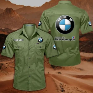 BMW Motorsport Hemd mit kurzen Ärmeln, All-Over-Print Kurzarmhemd CAR444052625807 - Fruchtgrün