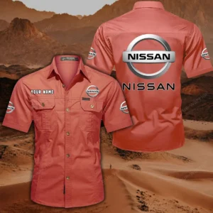 Nissan Hemd mit kurzen Ärmeln, All-Over-Print Kurzarmhemd CAR444052625810 - Rot