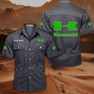 Kawasaki Hemd mit kurzen Ärmeln, All-Over-Print Kurzarmhemd CAR444052625812 - Grau