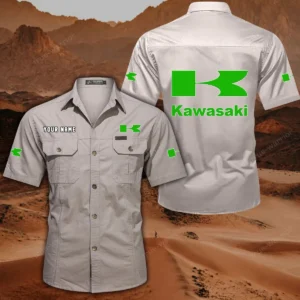 Kawasaki Hemd mit kurzen Ärmeln, All-Over-Print Kurzarmhemd CAR444052625812 - Beige