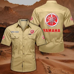 Yamaha Hemd mit kurzen Ärmeln, All-Over-Print Kurzarmhemd CAR444052625814 - Khaki