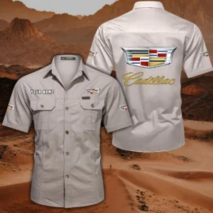 Cadillac Hemd mit kurzen Ärmeln, All-Over-Print Kurzarmhemd CAR444052625816 - Beige