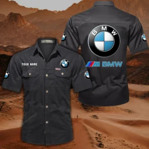 BMW M Car Hemd mit kurzen Ärmeln, All-Over-Print Kurzarmhemd CAR444052625820 - Schwarz