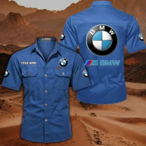 BMW M Car Hemd mit kurzen Ärmeln, All-Over-Print Kurzarmhemd CAR444052625820 - Cowboyblau