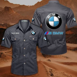 BMW M Car Hemd mit kurzen Ärmeln, All-Over-Print Kurzarmhemd CAR444052625820 - Grau