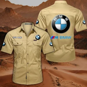 BMW M Car Hemd mit kurzen Ärmeln, All-Over-Print Kurzarmhemd CAR444052625820 - Khaki