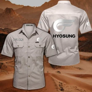 Hyosung Motorcyles Hemd mit kurzen Ärmeln, All-Over-Print Kurzarmhemd CAR444052625822 - Beige