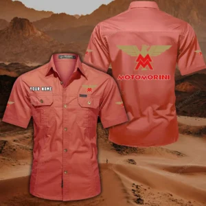 Moto Morini Hemd mit kurzen Ärmeln, All-Over-Print Kurzarmhemd CAR444052625839 - Rot