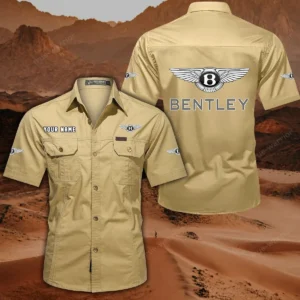 Bentley Hemd mit kurzen Ärmeln, All-Over-Print Kurzarmhemd CAR444052625843 - Khaki