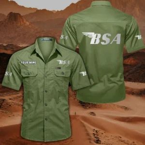 BSA Motorcycles Hemd mit kurzen Ärmeln, All-Over-Print Kurzarmhemd CAR444052625847 - Fruchtgrün