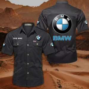 BMW Car Hemd mit kurzen Ärmeln, All-Over-Print Kurzarmhemd CAR444052625848 - Schwarz