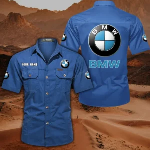 BMW Car Hemd mit kurzen Ärmeln, All-Over-Print Kurzarmhemd CAR444052625848 - Cowboyblau