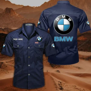 BMW Car Hemd mit kurzen Ärmeln, All-Over-Print Kurzarmhemd CAR444052625848 - Dunkelblau