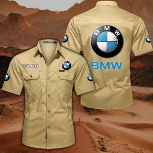 BMW Car Hemd mit kurzen Ärmeln, All-Over-Print Kurzarmhemd CAR444052625848 - Khaki
