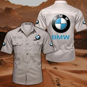 BMW Car Hemd mit kurzen Ärmeln, All-Over-Print Kurzarmhemd CAR444052625848 - Beige