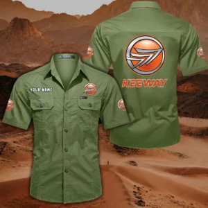 Keeway Motorcycles Hemd mit kurzen Ärmeln, All-Over-Print Kurzarmhemd CAR444052625850 - Fruchtgrün