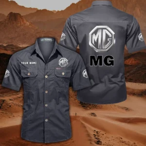 MG Car Hemd mit kurzen Ärmeln, All-Over-Print Kurzarmhemd CAR444052625851 - Grau