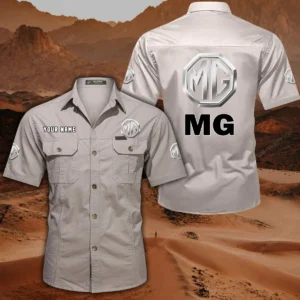 MG Car Hemd mit kurzen Ärmeln, All-Over-Print Kurzarmhemd CAR444052625851 - Beige