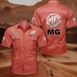 MG Car Hemd mit kurzen Ärmeln, All-Over-Print Kurzarmhemd CAR444052625851 - Rot
