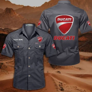 Ducatti Hemd mit kurzen Ärmeln, All-Over-Print Kurzarmhemd CAR444052625852 - Grau