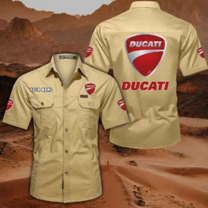 Ducatti Hemd mit kurzen Ärmeln, All-Over-Print Kurzarmhemd CAR444052625852 - Khaki