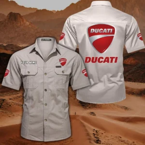 Ducatti Hemd mit kurzen Ärmeln, All-Over-Print Kurzarmhemd CAR444052625852 - Beige