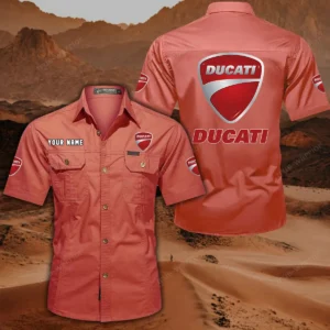 Ducatti Hemd mit kurzen Ärmeln, All-Over-Print Kurzarmhemd CAR444052625852 - Rot