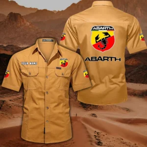 Abarth Hemd mit kurzen Ärmeln, All-Over-Print Kurzarmhemd CAR444052625866 - Gelb-Orange