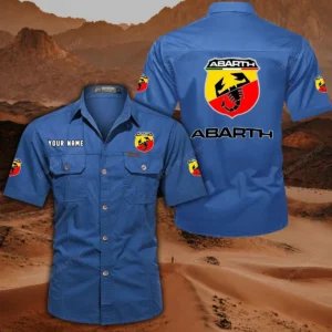 Abarth Hemd mit kurzen Ärmeln, All-Over-Print Kurzarmhemd CAR444052625866 - Cowboyblau