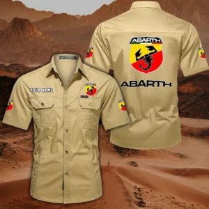 Abarth Hemd mit kurzen Ärmeln, All-Over-Print Kurzarmhemd CAR444052625866 - Khaki