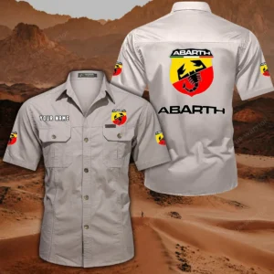 Abarth Hemd mit kurzen Ärmeln, All-Over-Print Kurzarmhemd CAR444052625866 - Beige