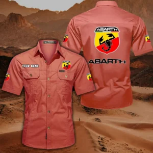 Abarth Hemd mit kurzen Ärmeln, All-Over-Print Kurzarmhemd CAR444052625866 - Rot