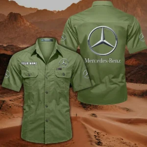 Mercedes Benz Hemd mit kurzen Ärmeln, All-Over-Print Kurzarmhemd CAR444052625867 - Fruchtgrün