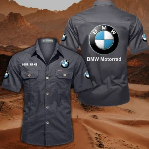 BMW Motorrad Hemd mit kurzen Ärmeln, All-Over-Print Kurzarmhemd CAR444052625873 - Grau