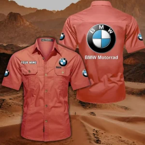 BMW Motorrad Hemd mit kurzen Ärmeln, All-Over-Print Kurzarmhemd CAR444052625873 - Rot