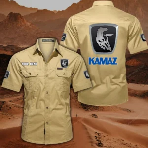 Kamaz Hemd mit kurzen Ärmeln, All-Over-Print Kurzarmhemd CAR444052625875 - Khaki