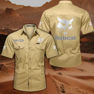 Bobcat Hemd mit kurzen Ärmeln, All-Over-Print Kurzarmhemd CAR444052625876 - Khaki