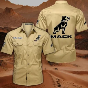 Mack Hemd mit kurzen Ärmeln, All-Over-Print Kurzarmhemd CAR444052625877 - Khaki