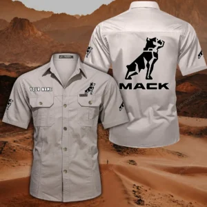 Mack Hemd mit kurzen Ärmeln, All-Over-Print Kurzarmhemd CAR444052625877 - Beige