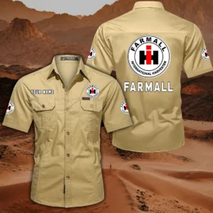 Farmall Hemd mit kurzen Ärmeln, All-Over-Print Kurzarmhemd CAR444052625880 - Khaki
