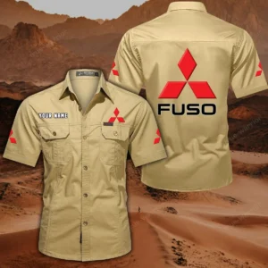 Mitsubishi Fuso Hemd mit kurzen Ärmeln, All-Over-Print Kurzarmhemd CAR444052625881 - Khaki