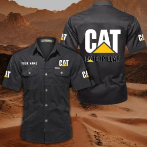 Caterpillar Inc Hemd mit kurzen Ärmeln, All-Over-Print Kurzarmhemd CAR444052625883 - Schwarz